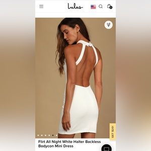 Flirt All Night White Halter Backless Dress